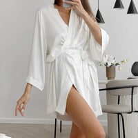 Women Wedding White Bride Robe