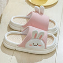 Cute Rabbit Slippers Linen House Shoes Pink