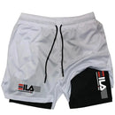 Men's Two-in-one Sports Shorts black XL