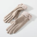 Thick Outdoor Cashmere Gloves For Women Khaki One size